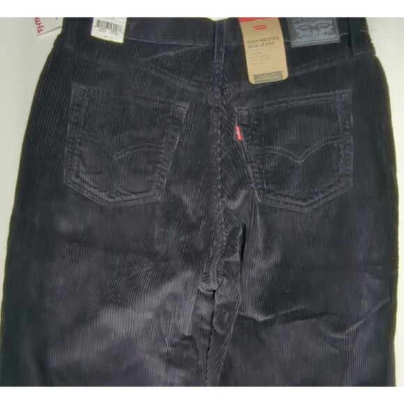Levi's Corduroy Mom Jeans Women High-Waisted Size 30x30 Black Tapered Leg - Picture 5 of 13